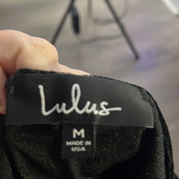 Lulu’s Black Velvet Strappy Fit and Flare Dress Size Medium - Picture 8 of 9